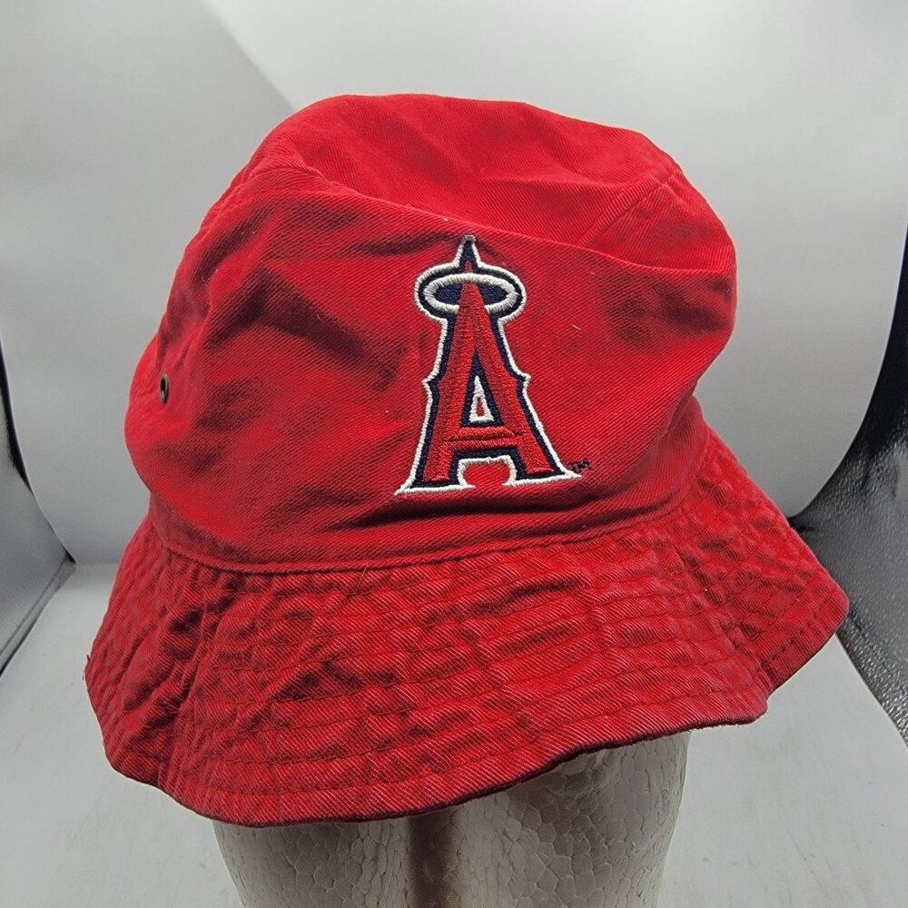 Los Angeles Angels Adults Red Bucket Hat Baseball Sports Casual Outdoors Summer